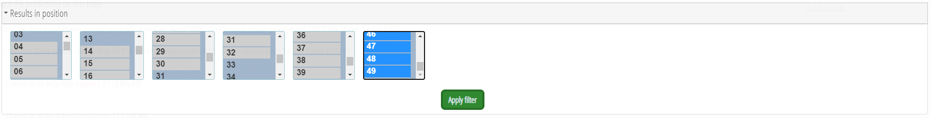 Prediction filtering - results in position filter