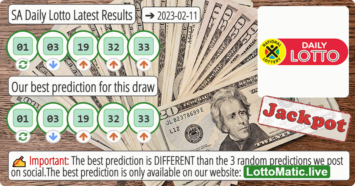 SA Daily Lotto results drawn on 2023-02-11