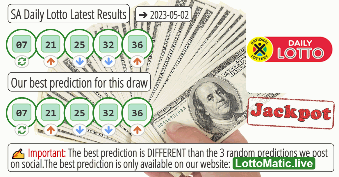 SA Daily Lotto results drawn on 2023-05-02