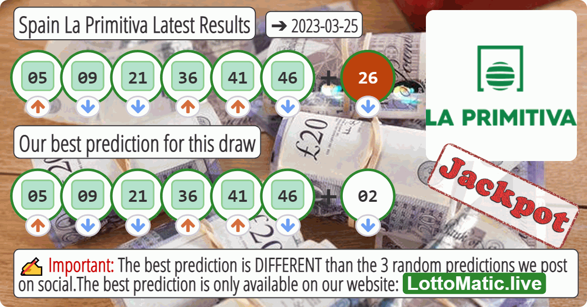 Spain La Primitiva results drawn on 2023-03-25