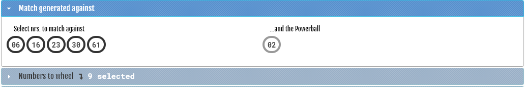 Number generator - Match against results - prefilled based on previous draw